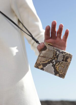 SNAKE SKIN LEATHER CARD HOLDER