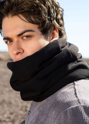 Black Cotton Comfort Snood
