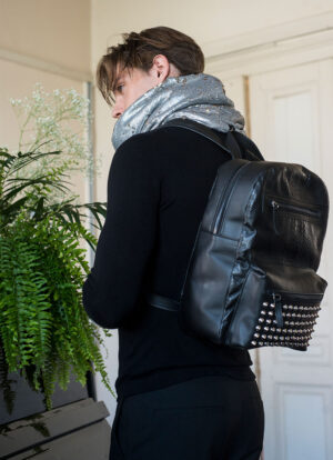 LEATHER STUDDED BACKPACK