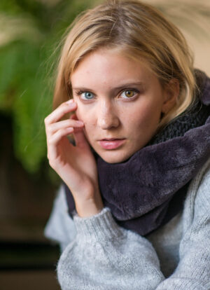 Dark Gray Eco Fur Enigma Snood