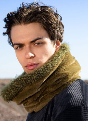 Olive Mohair Peace Snood