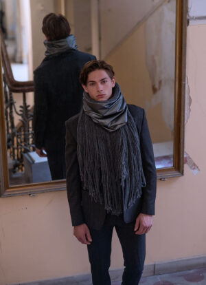 Silver Sheepskin Fringe Infusion Snood