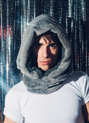 GRAY BALACLAVA ECO FUR SNOOD