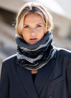Boho Knit & Gray Wool Snood