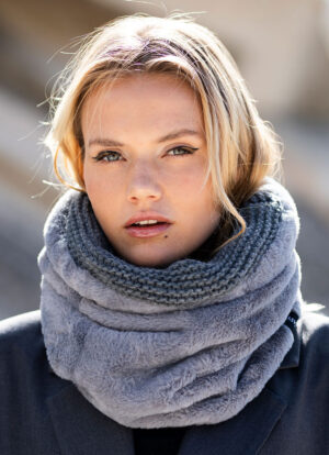 Gray Elegance Eco Fur Snood