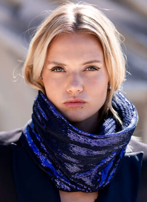 Royal Blue & Black Sequin Snood