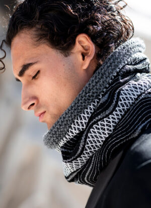 Boho Knit & Gray Wool Snood