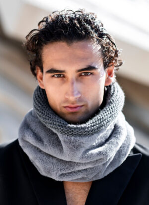 Gray Elegance Eco Fur Snood