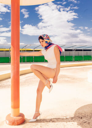 BOEMIAN BLUE MYKONOS SILK SCARF