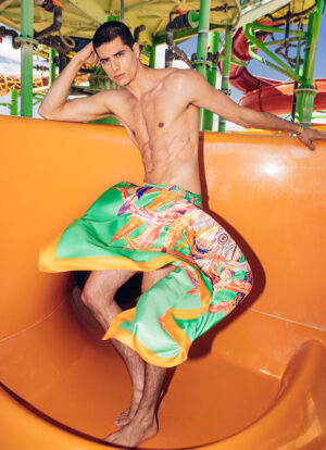 GREEN MYKONOS BOHO OASIS SILK SCARF