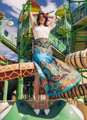 TRIBAL BLUE ODYSSEY SILK SCARF