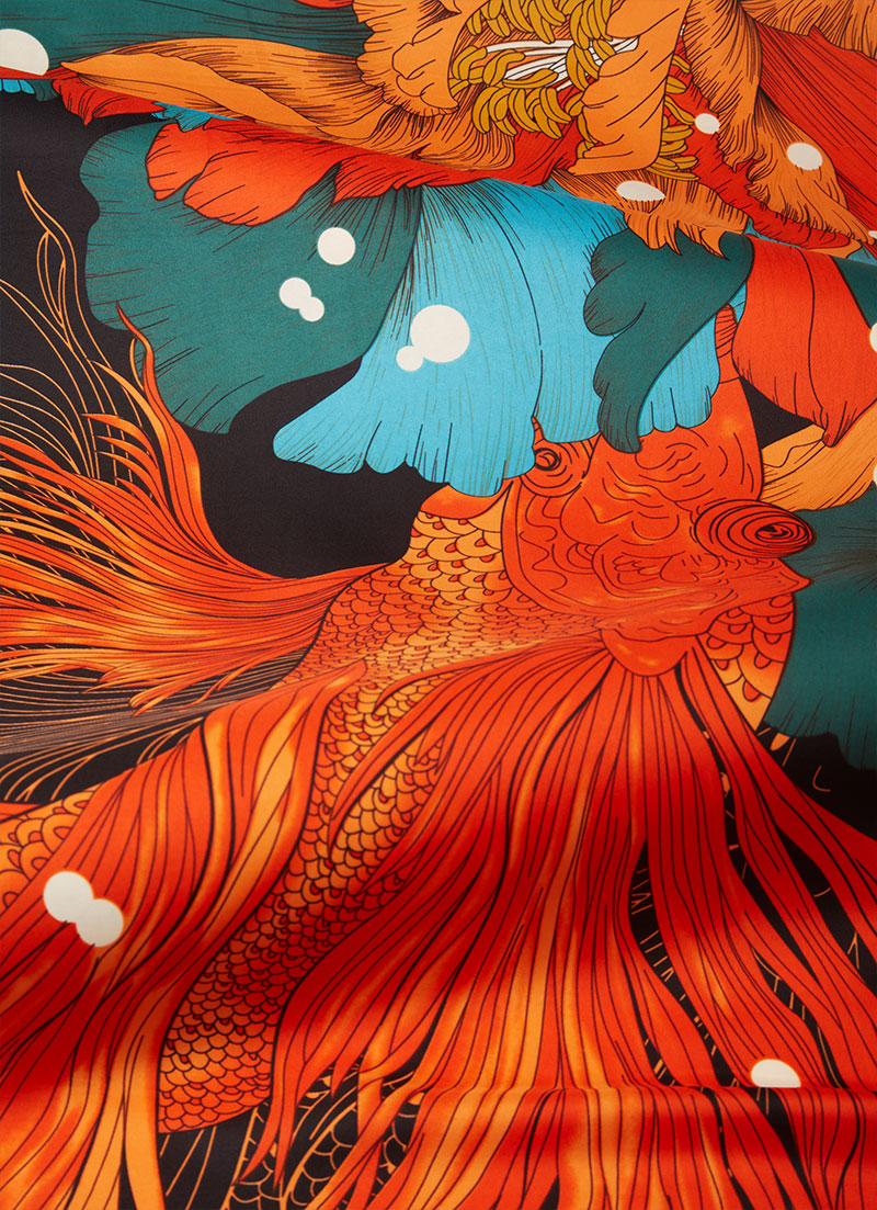 WHISPERS OF THE DEEP SILK SCARF - Image 2