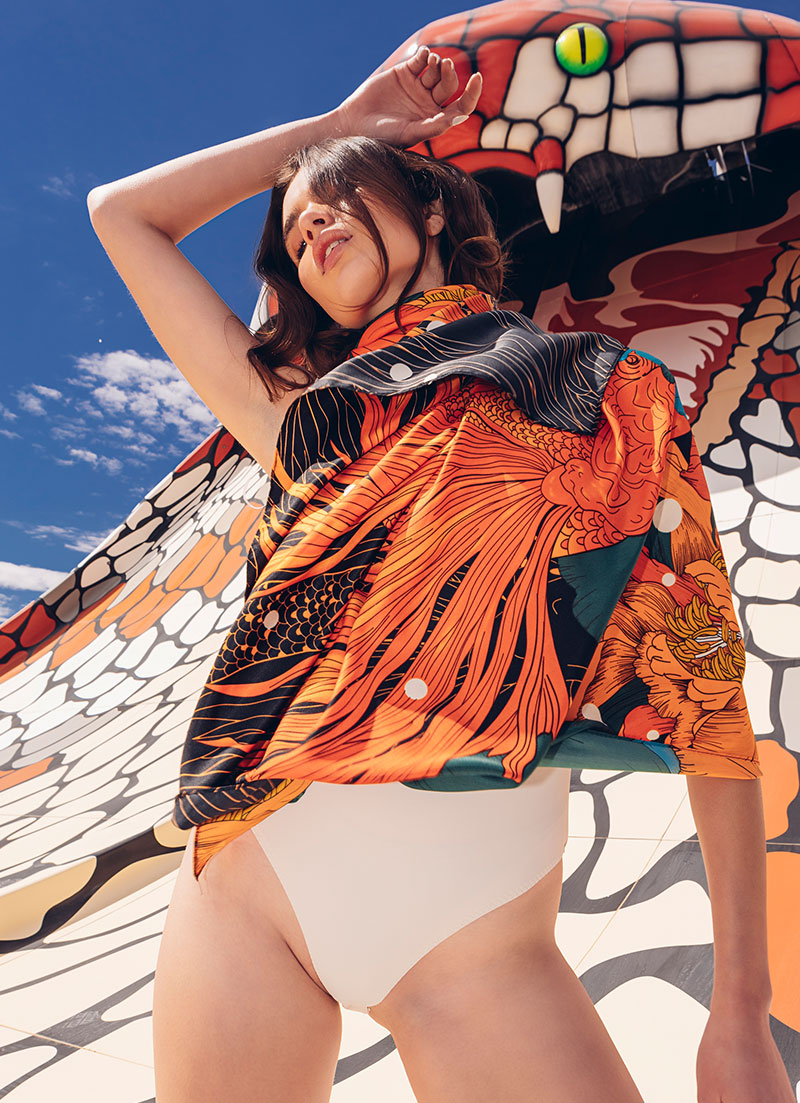 WHISPERS OF THE DEEP SILK SCARF - Image 4