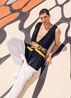 MYSTIQUE MIDNIGHT FLORAL SILK SCARF