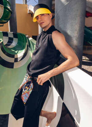 ORANGE JUNGLE ROYALTY LION SILK LEATHER BELT