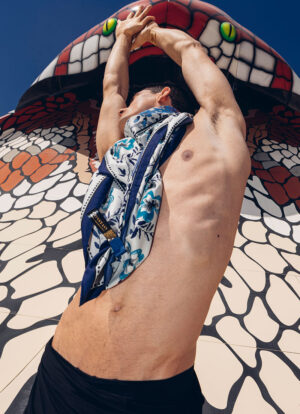 SAPPHIRE SYMPHONY SILK SCARF