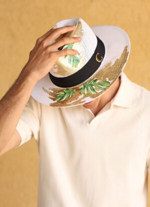 ARTISTRY ELEGANCE FEDORA GREEN LEAVES