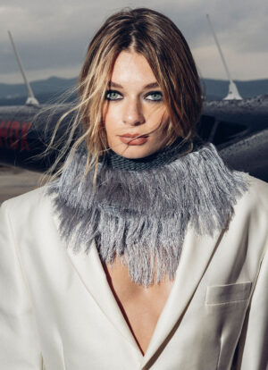 Gray Glam Fringe Snood